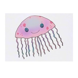 'Cute Jelly Fish' Temporary Tattoo - Water Resistant, Skin-Safe, Non-Toxic Transfer (TO00073743)