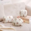 uekeboag 3 pcs Bear Quilted Makeup Bag Set for Women,