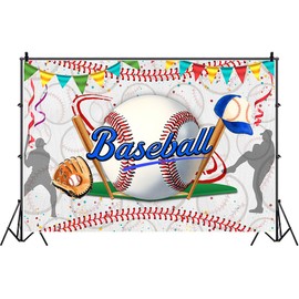 HANSHUAI Baseball Birthday Backdrop Baseball Sports Theme Photography Background Sport Themed Party Decorations Banner for Baby Shower Kids Boys Teenager Portrait Photo Booth Studio Props 7x5ft FU06DX