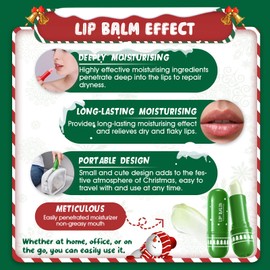 Allony Lip Balm Set Christmas, 3 Pieces Lip Balm Christmas, Rotary Moisturising Lip Balm Stick Dry Lips, Deep Exfoliation, Protects Lip Skin, Gifts for Friends and Family