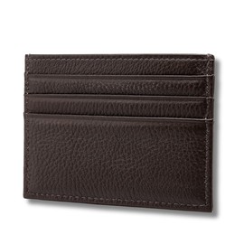 FOMAX Genuine Leather Card Holder, Elegant Design with Clear Arrangement, coffee, Classic