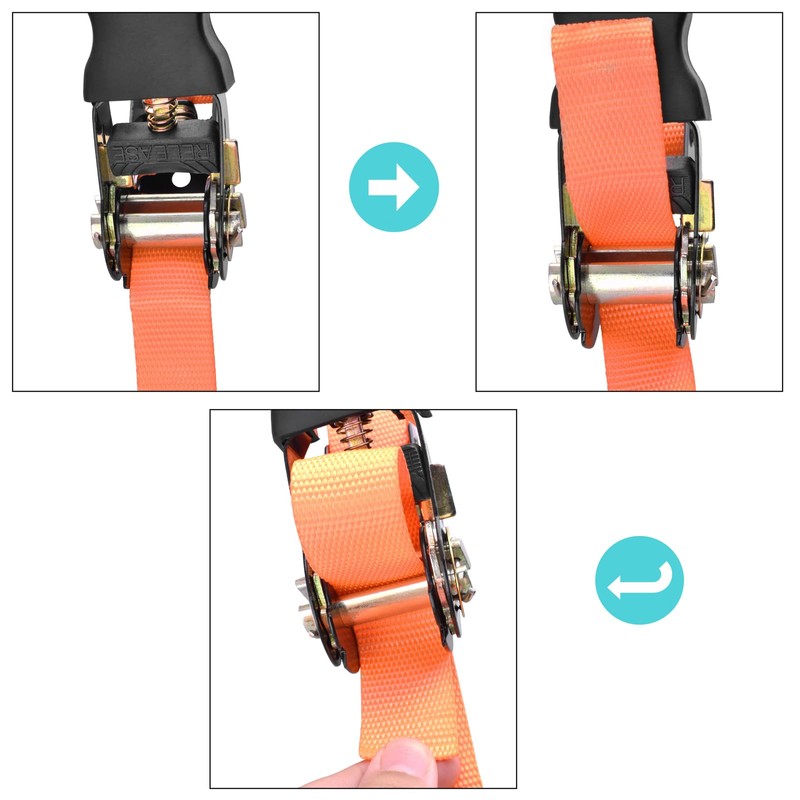 TRIWONDER Ratchet Tie Down Straps (04 Orange 1.0 inches (25