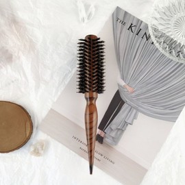 Pure Boar Bristle Natural Wood Round Hair Brush (Special Large) Large