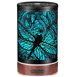 Essential Oils Diffuser,Aromatherapy Diffuser,Birthday for Women Mom Grandma,Metal Cool Mist Humidifier with 7 Colors Lights Waterless Auto Off Air Diffusers (Dragonfly)