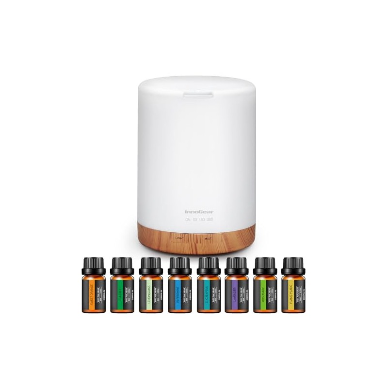 InnoGear Aromatherapy Diffuser & 8 Essential Oils Set, 300ml Premium