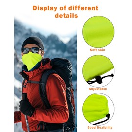 Supeniu Winter Neck Warmer, Neon Yellow Polar Fleece Neck Gaiter Warm Face Cover, Cold Weather Ski Face Mask Windproof Scarf for Men & Women (Neon Yellow)