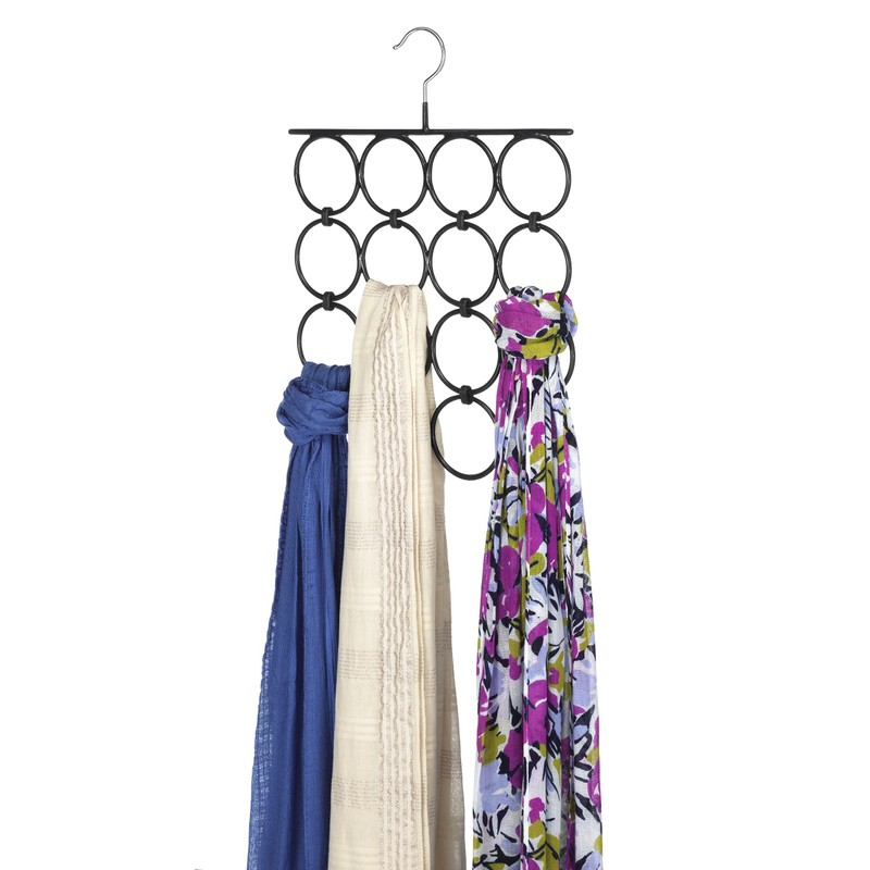 Whitmor Folding Scarf/Accessory Hanger, Black & Chrome, 0. 47 x