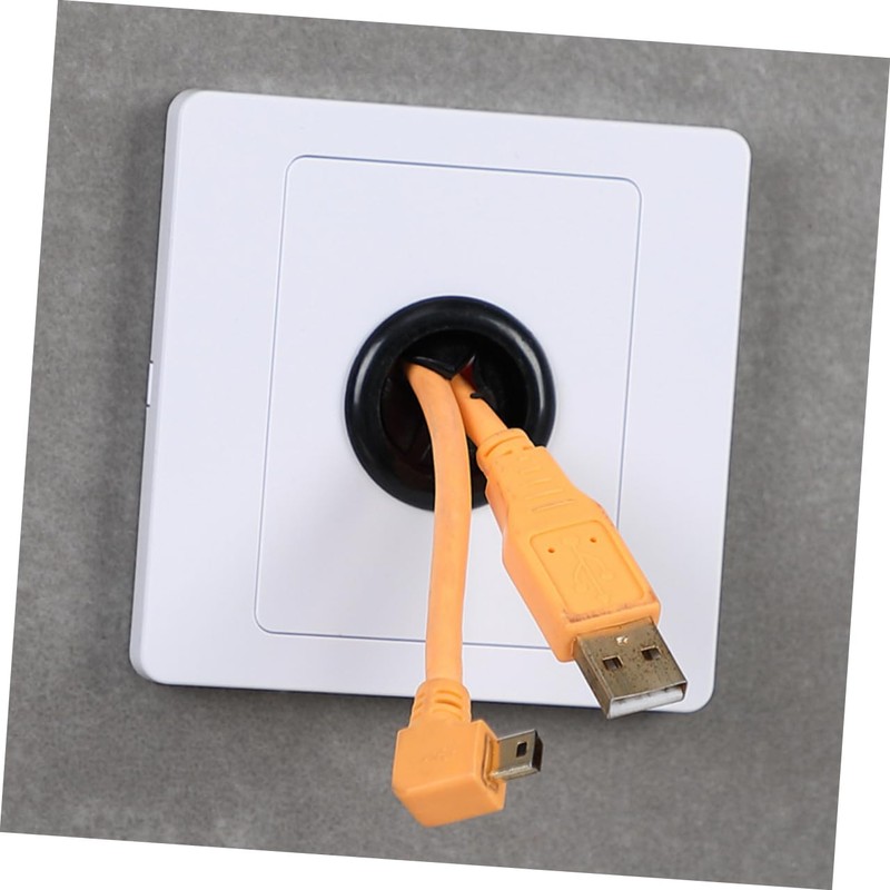 jojofuny 10pcs Cable Pass Through Wall Plate with Pad Wall