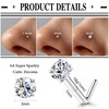 Thunaraz 925 Sterling Silver Nose Studs, 18G L Shaped Nose