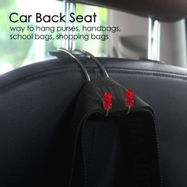 Ganchos de auto brillantes, ganchos para reposacabezas de asiento, organizadores de bolsas, ganchos de almacenamiento para asiento trasero, universales para SUV, camión, vehículo, paquete de 2
