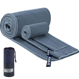 MODY RODY 2 Pack Absorbent Gym Towels for Working Out Sweat Microfiber Camping Towels for Body Quick Dry Gym Towel with Bag for Sport, Camping, Swimming (Navy)