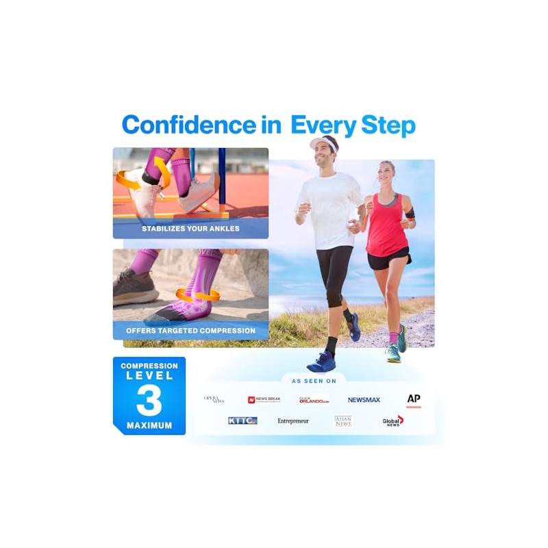 Modvel Foot & Ankle Brace Socks for Sprained Ankle Compression
