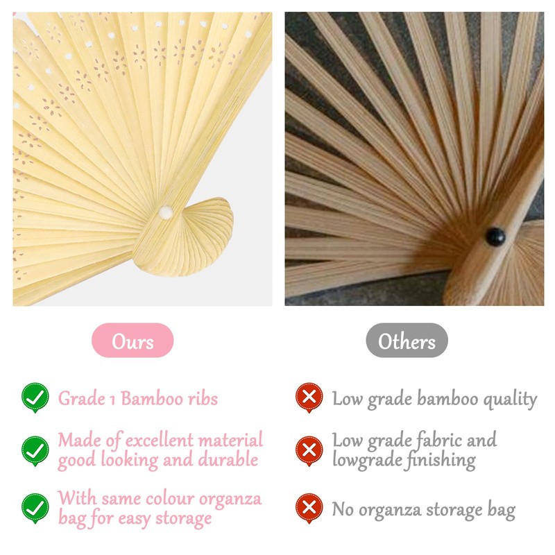 9pcs Handheld Paper Fans Folding, Pink DIY Bamboo Handmade Fans