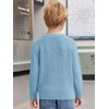 Haloumoning Boys Crewneck Pullover Sweater Kids Waffle Textured Raglan Sleeve