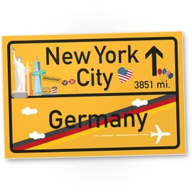DankeDir! New York City Schild Geschenk für sie - New York Amerika Reise süße Deko NYC Fans Wanddeko Türschild Mädchen Wohnung Geschenkidee Geburtstagsgeschenk Freundin Party Deko