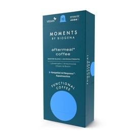 Moments by BIOGENA Functional Aftermeal Coffee Capsules for Digestion - 10 Capsules with Dandelion, Artichoke, Choline & Biotin - Compatible with Standard Capsule Machines - Biodegradable