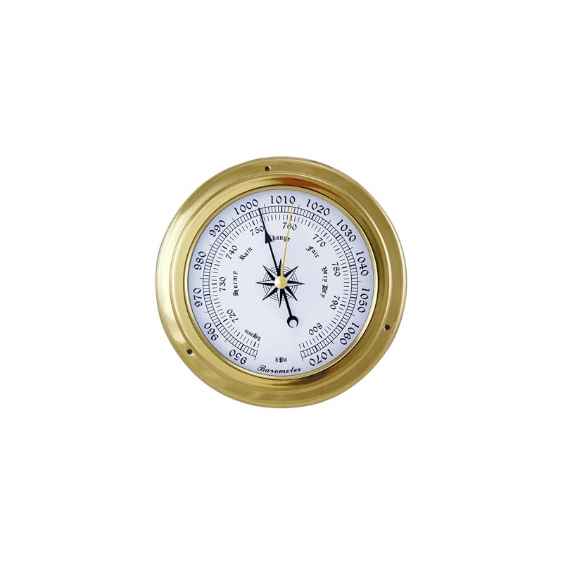 NKlaus Brass Barometer, 14.5 x 10 x 4.2 cm, Stylish