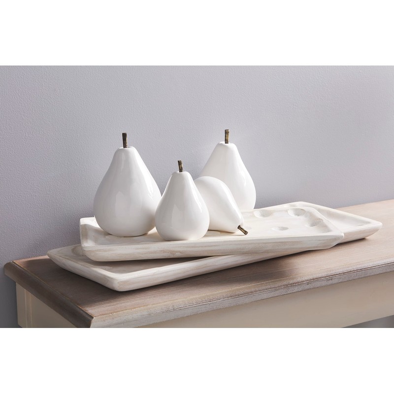 Mud Pie Ceramic Pear Sitters, White