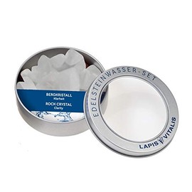 Lapis Vitalis Water Stones Rock Crystal 100 g - Clarity and Purity - Gemstones in a High-Quality Metal Gift Tin - Selected Raw Stones for Making Gemstone Water
