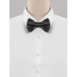 Allegra K Bowtie, Bowtie, Ribbon, Formal, Wedding, School Entrance Ceremony, Plain, Adult, Men's, Black