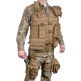 Barska Loaded Gear VX-100 Tactical Airsoft Paintball Hunting Adjustable Vest and Leg Platforms with Accessory Pouches & Attachment MOLLE System