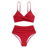 ZAFUL Women High Waisted Bikini Sets Two Piece Swimsuit Push