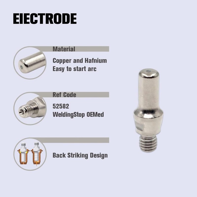 24pcs Plasma Cutting Consumables Nozzles Electrodes Protective Caps Swirl Rings