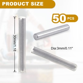 QXSKSLH 50 Pcs 3mm x 30mm Shelves Dowel Pin,304 Stainless Steel, Shelf Support Pegs Pin Rod Fasten Elements Metal Shelf Pegs