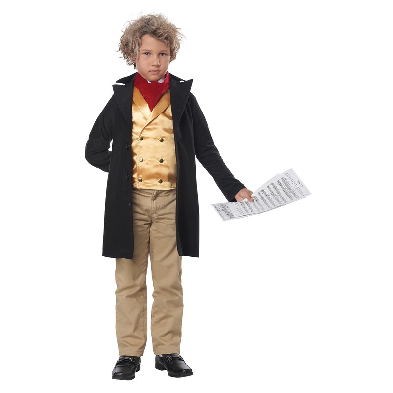 California Costumes Child Unisex Famous Composer/Beethoven Child Costume Black/Gold, Small