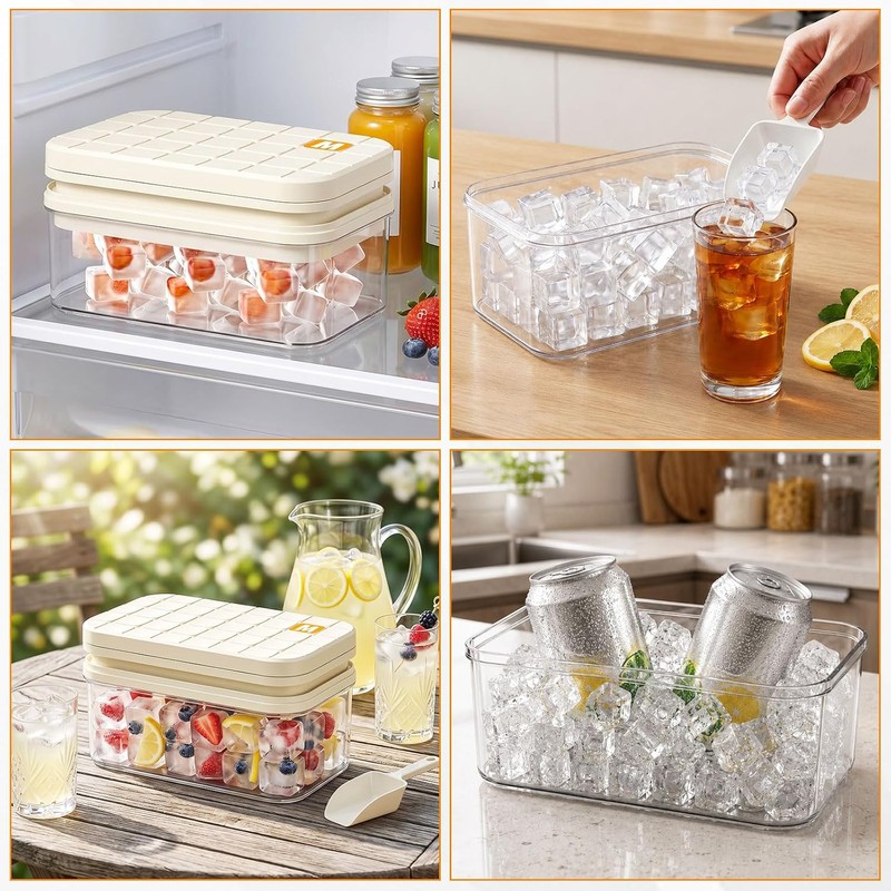 Bandeja para Cubitos de Hielo Cuadrada,Molde de Cubitos de Hielo