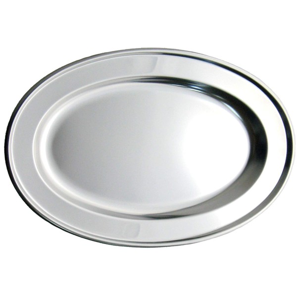 Nagao 92110 Tsubamesanjo Oval Plate, 10 Inches, 9.7 inches (24.6 cm), 18-0 Stainless Steel, Made in Japan