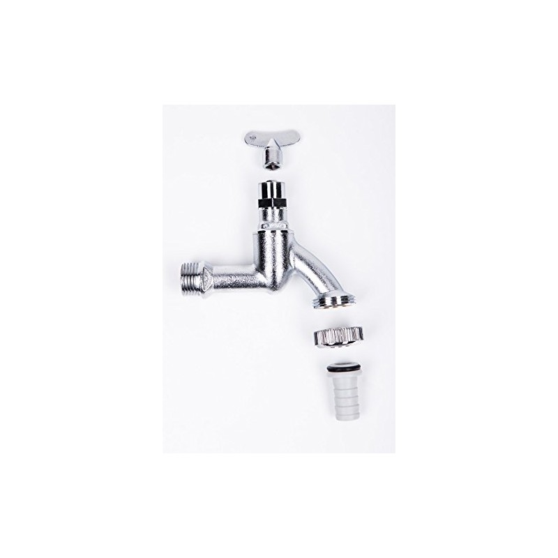 derClou24 Valve Outlet Valve 1/2 Inch Brass Matt Chrome-Plated with