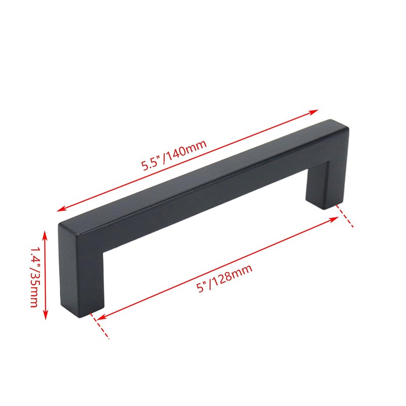 Nicerity 5.5"/140mm Square Cabinet Drawer Pull T-Shaped Handle Cabinet Pulls