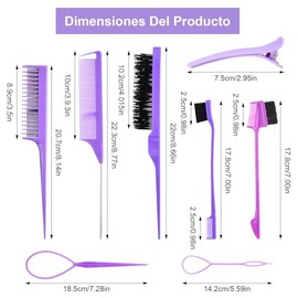 Nivofu 11Pcs Peines para Cabello Mujer, Kit para Peinar el Cabello Peines, Cepillo de Nailon para Cabell, Kit para TeIr, Juego de Peines...           