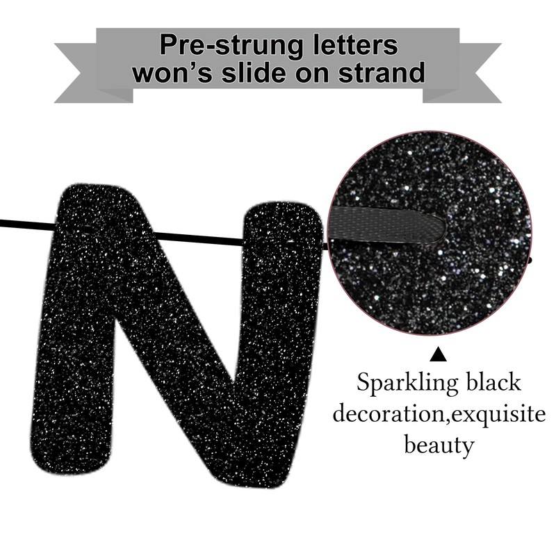 Holkcog 50th birthday black pull flag aluminum film banner set