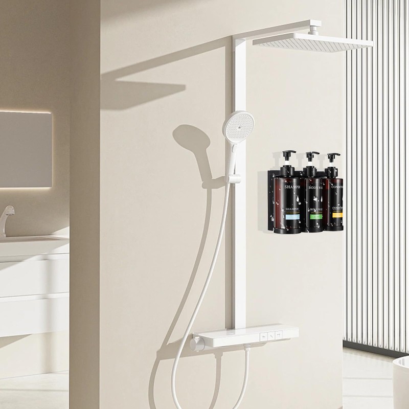 Shampoo and Conditioner Dispenser Shower Soap Dispenser No Drill 3