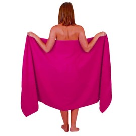 Wholesale Trade Dealz Extra Large Bath Sheet 100 x 200 cm Super Jumbo Big Bath Sheets Towels Beach Body Wrap XL Bath Towels 600-GSM (Pink)