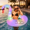 Solar Light Flamingo Pool Float for Summer Lounging – Inflatable