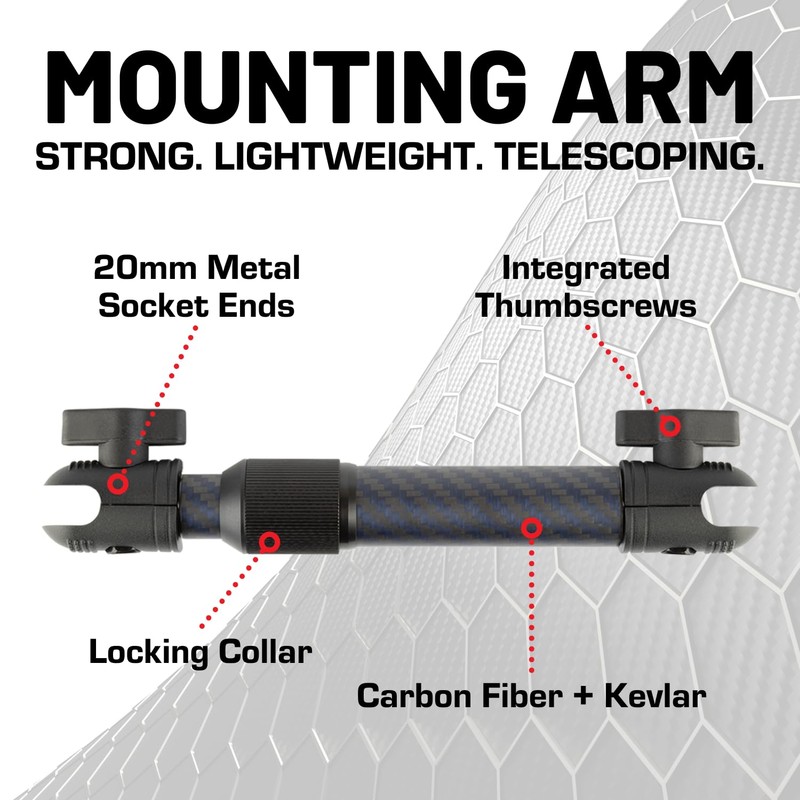 Bulletpoint Mounting Solutions Extension Arm 8"-10.5" Carbon Fiber + Kevlar