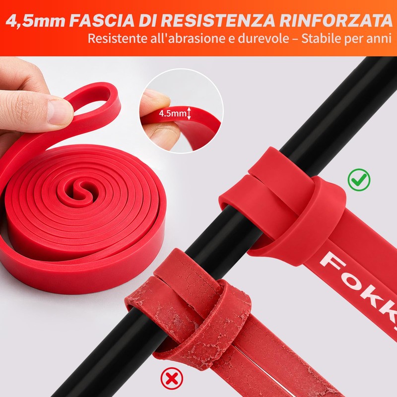 Fokky Set Elastici Fitness 4 Livelli con Guida Esercizi e