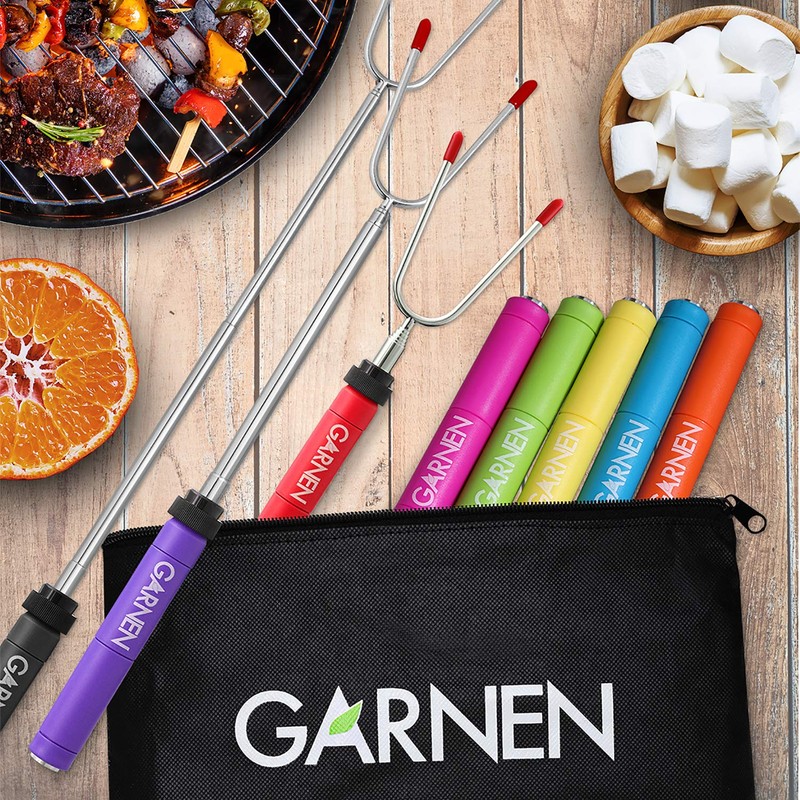 Garnen BBQ Marshmallow Roasting Smores Sticks with Pouch (8 Packs),