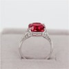 Uloveido Big Square Red Cubic Zirconia Cushion Cut Platinum Plated
