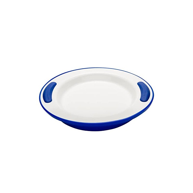 NRS Healthcare Blue/ White Soft Grip Keep Warm Thermo Plate