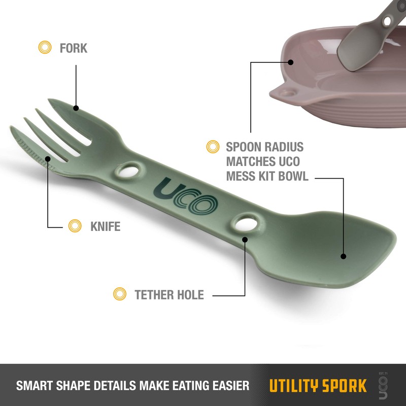 Uco 27012 Outdoor Camping Outdoor Cutlery Utility Spoke 2pac Gold/Sky