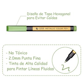 Jilsocne Marcador Metálico 10 Piezas, Plumones Metalicos, Rotuladores de Pintura Acrilica. Rotuladores de Pintura de Alta Calidad, Bolígrafo De Metal, Punta Mediana 2.0mm, Colores Surtidos