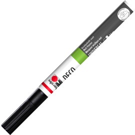 Marabu 01220034073 - Deco Painter, schwarz 073, Strichstärke ca. 2 - 4 mm, matter Acrylmalstift, auf Wasserbasis, sehr gut deckend, schnell trocknend, lichtecht, wetterfest, für viele Oberflächen