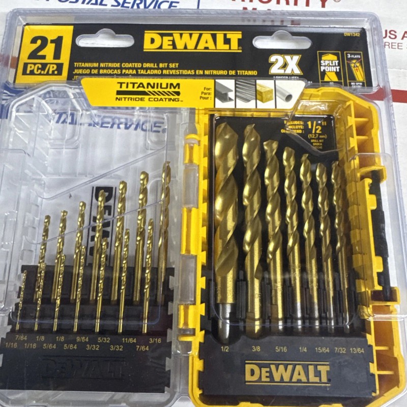 DeWalt 21-Piece DRILL BIT SET Model # DW1342 Titanium Nitride