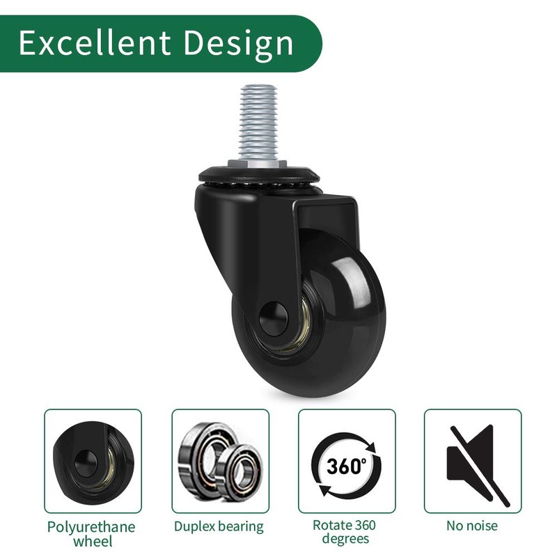 8T8 Office Chair Caster Wheels Replacement 2 Inch, Heavy Duty