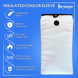 MyBand Insulated Hydration Pouch - Features Air Tight Zipper – Lightweight Design - Triple Insulated - Ripstop Outer - Keeps Water Colder Longer - Bladder NOT Included