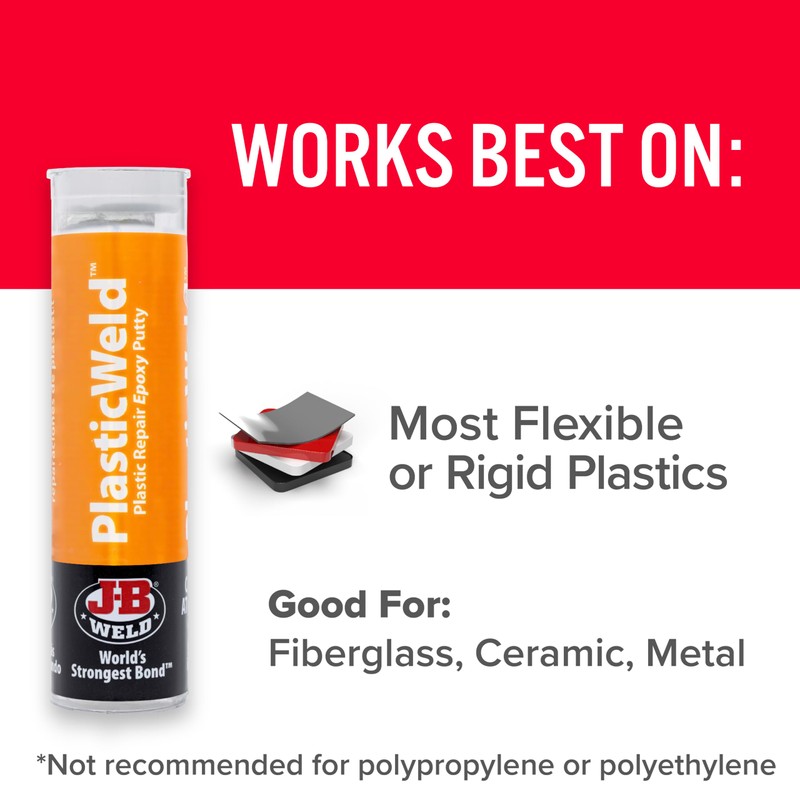 J-B Weld 8237 PlasticWeld Plastic Repair Epoxy Putty - 2